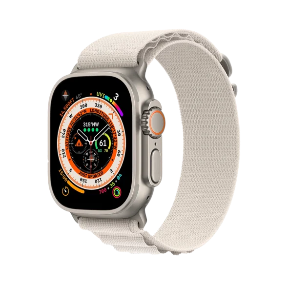 Смарт-годинник Apple Watch Ultra GPS + Cellular 49mm Titanium Case with Starlight Alpine Loop - Large (MQF13/MQFT3/MQFD3)